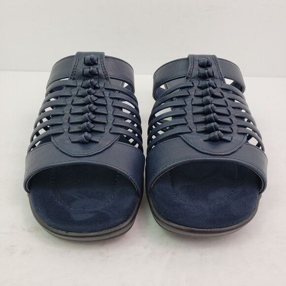 Easy Street Solite Airy Womens Size 7W Navy Slip On Casual Sandals - Picture 6 of 13